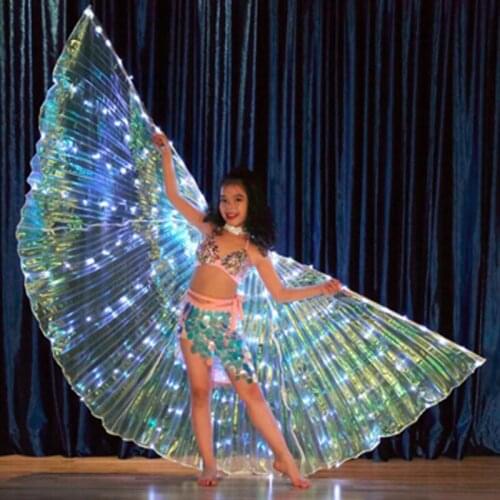 New Kids/Children LED BellyDancing Isis Wings Colorful LED light Wings Stage Performance Props Shining Led Wings for small Girl