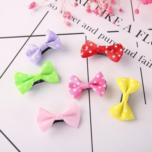 New Colorful Barrettes Pet Dog Ribbon Hair Clip Bows Girls Dog Hair Pins Hair Grip Headwear Dogs Pets Accessories