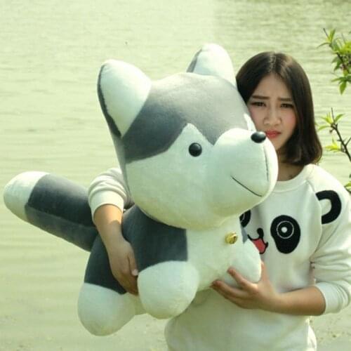 Dorimytrader 90cm Giant Simulated Animal Husky Plush Toy 35'' Large Stuffed Cartoon Dogs Doll Kids Play Toy Baby Present DY61509