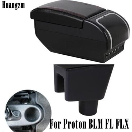 Armrest for Proton BLM FL FLX Dual Layer Heighten Large Space Central Store Content Box with Cup Holder Ashtray USB Interface