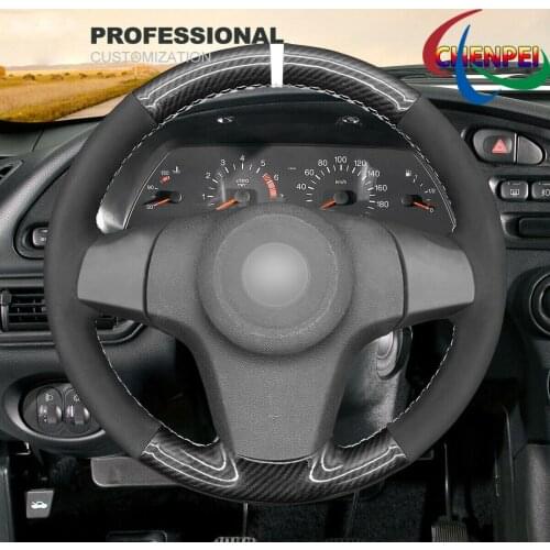 DIY Hand-Sewn PU Carbon Fiber Suede Car Steering Wheel Cover For Chevrolet Niva Opel Corsa Car Interior Accessories