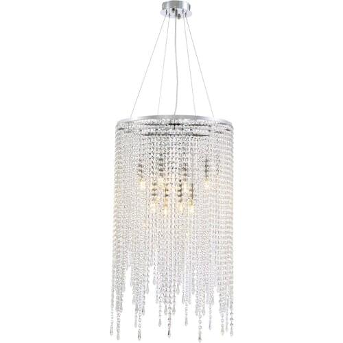 Modern Linear Round Chandeliers Island Crystal Chandelier Pendant Lamp Light Fixture for Bedroom Dining Room Kitchen D 20"
