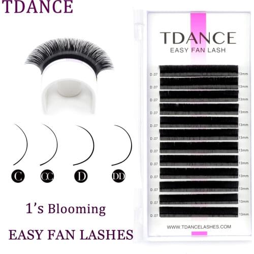 TDANCE Easy Fan Lashes Bloom Eyelash Extension Austomatic Flowering Fast Fan Self-Making Fans Volume Lashes soft makeup eyelash