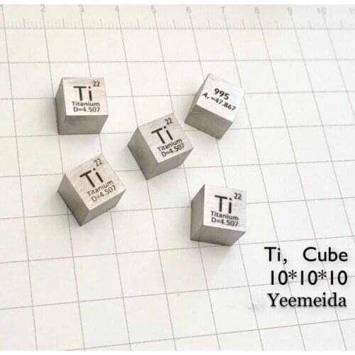 Titanium Cube Blue Color High Purity Element Collection Science Experiment 10x10x10mm for Research and Development Chemistry