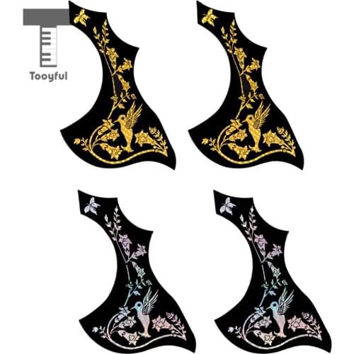 Tooyful 2 Pieces Self-adhesive Guitar Pickguards Scratch Plates for 40inch 41inch Acoustic Guitar Decorative Accessory