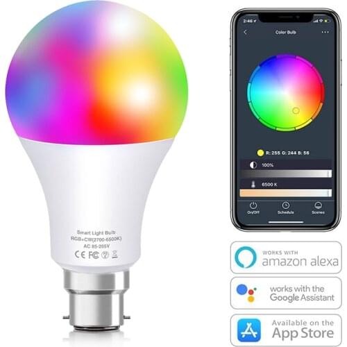 Smart Wifi LED Bulb Compatible With Alexa Echo And Google Home Full Color Dimmable Bulbs For House Neon 10W RGB Changing Lamp