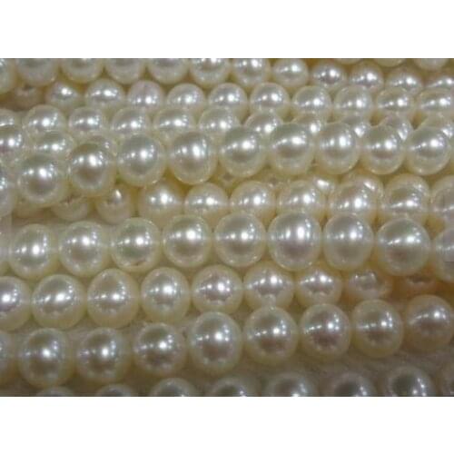 Unique Pearls jewellery Store 6mm Round Genuine Freshwater Pearl Loose Beads One Full String DIY Jewelry Material LS-003