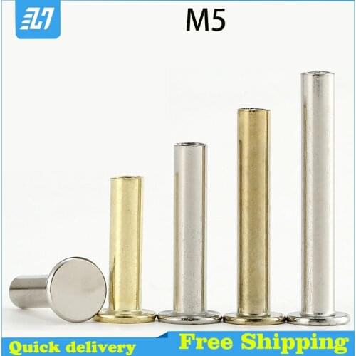 Screw Nail Rivet Bolt Golden Silver Leather Bag Belt Photo Scrapbook Album Account Book Post Binding Chicago Plated Brass