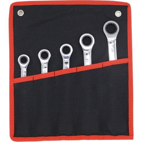 YOFE 5pcs/set 10,12,13,14,17mm Ratchet Handle Wrench Quick Metric Universal Spanner CR-V Combination Wrench Set Auto Repair Tool