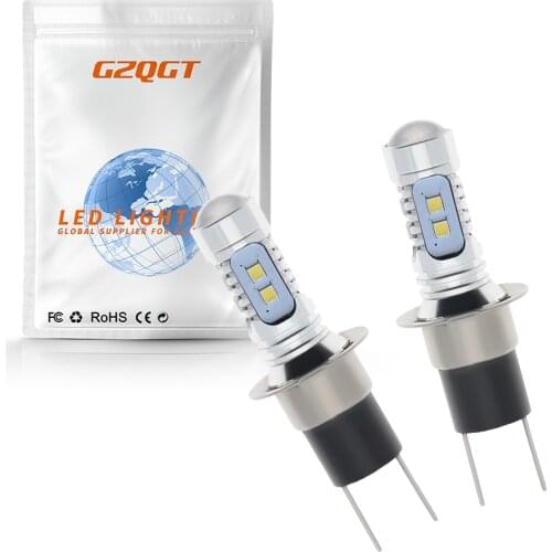 2Pcs H3C C'ree Chips 16SMD 80W LED Car Light Fog Driving Lamp Daytime Running DRL Headlight Auto Bulbs White 6000K Accessories