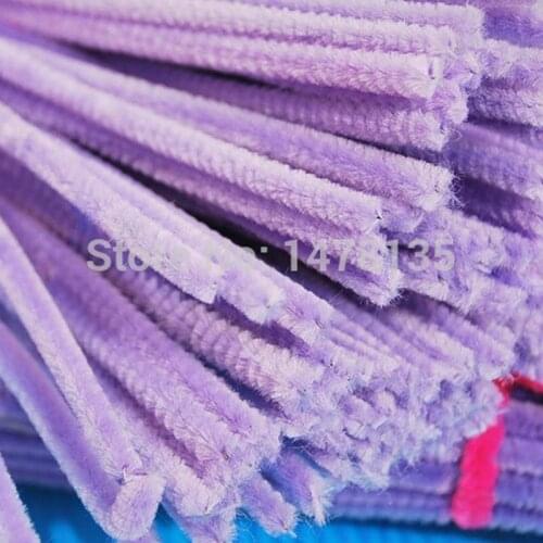 200pcs/bag 12" x 6mm Wholesale Light purple Chenille Stems Pipe Cleaners Craft DIY Wedding decoration 007002010