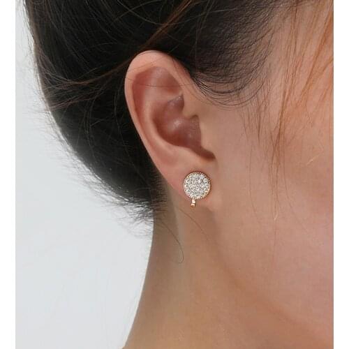 2021 Hot Trendy New Full Diamond Shiny Round Zircon Female Earrings Temperament Fashion Wild Girl Earrings Woman Earrings