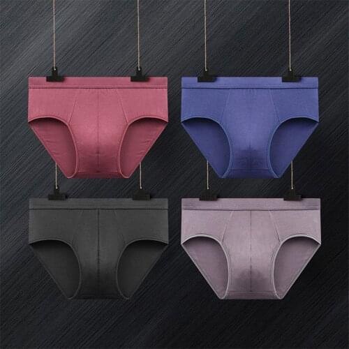 4 Pcs/lot Breathable Modal Mens Underwear New Briefs Men Bodysuit Male Comfortable Solid Underpants mens briefs