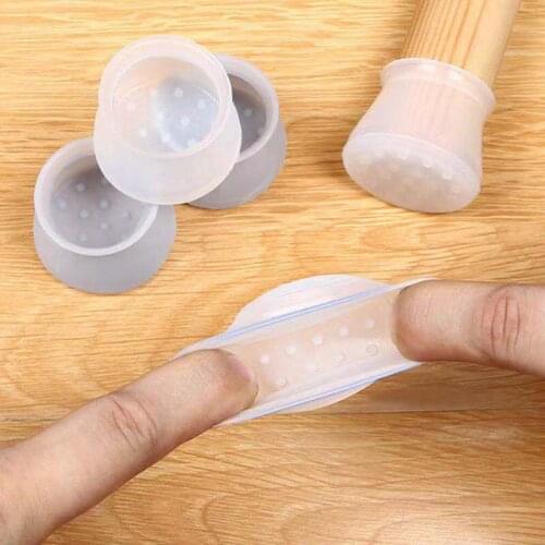 4pcs Household Silicone Table Foot Pads Wear-resistant Silicone Chair Foot Cover Table and Chair Anti-scratch Protective Cover