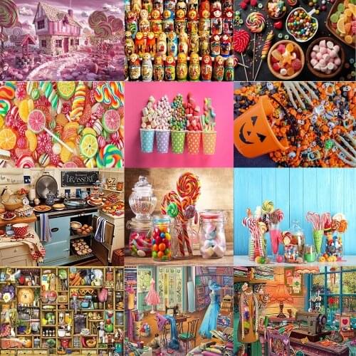 5D DIY Diamond Painting Candy World Brand New Round Diamond Inlaid Mosaic Cross Stitch Home Decoration