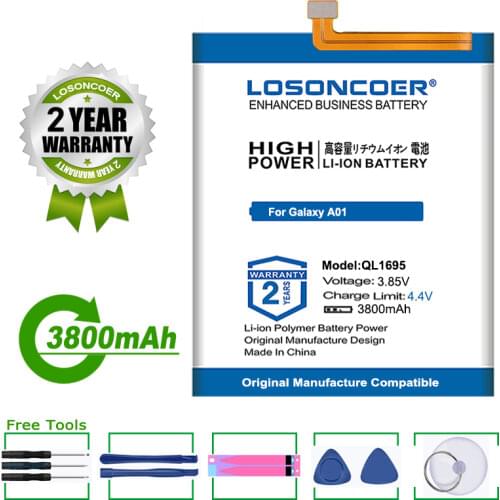 LOSONCOER Battery 3500mAh Phone Battery QL1695 For Samsung Galaxy A01 Batteries