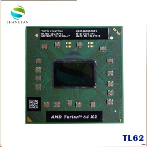AMD cpu laptop Turion TL-62 TL62 TL 62 TMDTL62HAX5DM CPU 1M Cache/2.1GHz/Socket S1/Dual-Core Laptop processor