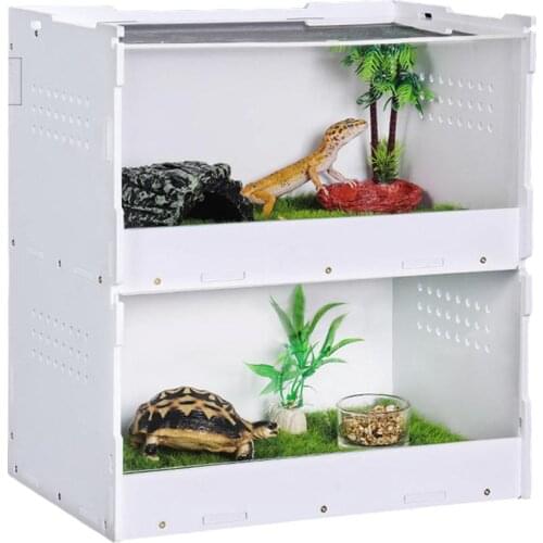 Double-layer Reptile Breeding Box Breeding Box Pets Snakes Turtles Box House Plastic Pet Supplies Reptiles Lizard Double-layer