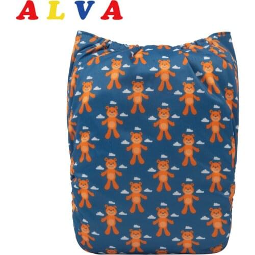 Alvababy Eco-friendly Baby Nappy Positioned Baby Cloth Diaper with 1pc Diaper Microfiber Insert