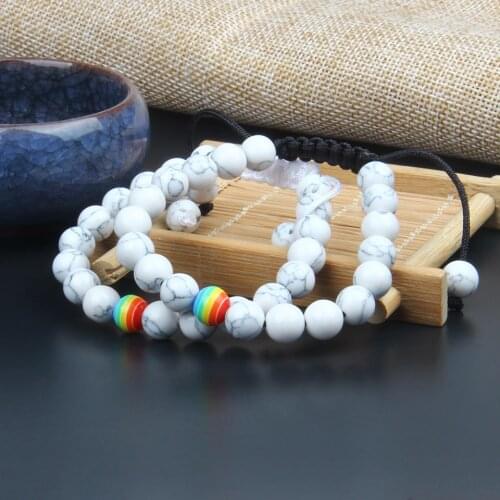 Equality Bracelet Wholesale White Howlite Couples Rope Chain Ailatu New Yoga Jewelry Gift