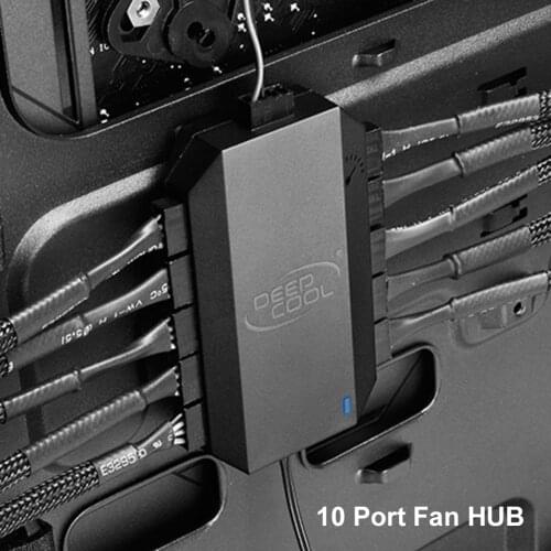 FH-10 3pin 4Pin fan hub motherboard PWM case 12V 10 port PWM fan hub Intelligent speed regulation supports PWM HUB