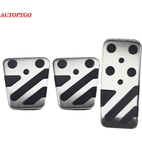 AT MT Stainless Steel +Rubber Gas Brake Clutch Pedal Pad Cover Kit For Mitsubishi Outlander ASX RVR Lancer Ex Eclipse 2011-2019