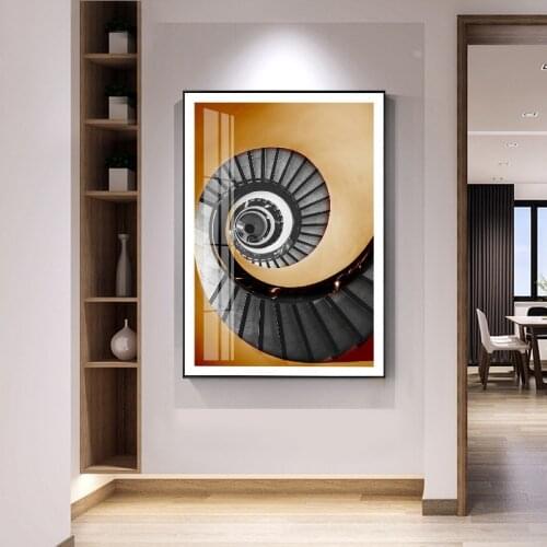 Creative visual arts Spiral stairs Spiral staircase modern decorative Picture Canvas Wall Art Poster for room hotel office decor
