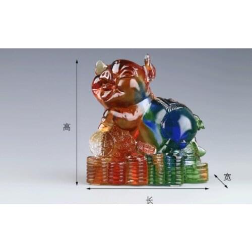 Liuli Cute Zodiac Pig Crafts Living Room Decoration