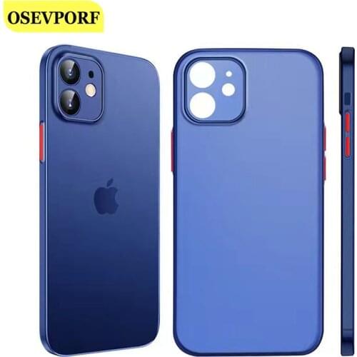 Matte Soft Shell Luxury Lens Full Cover Frame Contrast Color Phone Case Transparent Black White Capa for iPhone 12 11 8 X Couqe