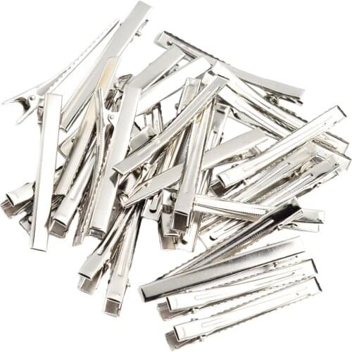 30 Pieces 7.6CM Silver Color Iron Alligator Teeth Prongs Clips Hair Pins Hair Bows