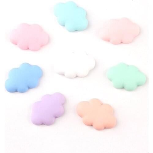 Mini Order 20pcs 25*17mm Flatback Kawaii Cloud Resin Cabochon Clay Beads Charms Deor Ornament Accessories Girl Hair Jewelry DIY