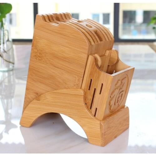 Multifunctional Knife Holder Bamboo Kitchen Supplies Knife Storage Rack Knife Holder Bamboo Bamboo Knife Holder