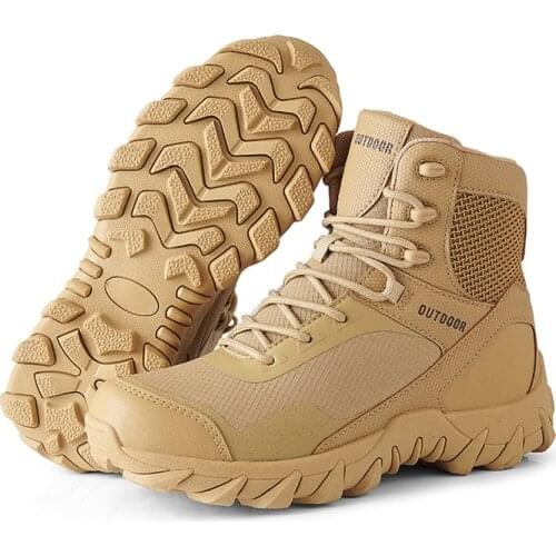 2021 New Footwear Military Tactical Mens Boots Special Force Leather Desert Combat Ankle Boot Army Mens Shoes Plus Size 39-46