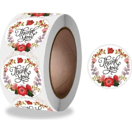 500pcs Floral Thank You Stickers With Butterfly Decoration Sealing Labels For Party Gift Packing Wedding Decoration Thank You