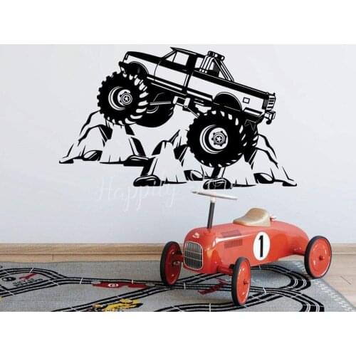 Wheels Cars Monster Wall Stickers Truck Trucks Toy Car Ride Wall Art Vinyl Decal for Girls Boys Room Bedroom Fun Home Decor P687