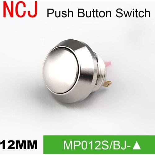 NCJ Screw 12mm Metal Push Button Momentary Stainless Steel 2A