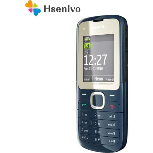 Nokia c2-00 Refurbished-Original C2-00 Unlocked Nokia C2-00 mobile phone black and red color