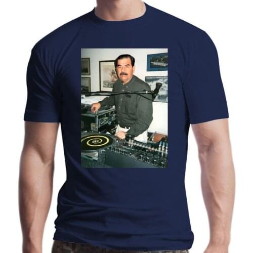 New Men Printing Short Sleeve Tshirt trend Dj Saddam Hussein Shirt 35 Tshirt Technics 1200 Iraq House Edm Hip Hop T Shirt Men