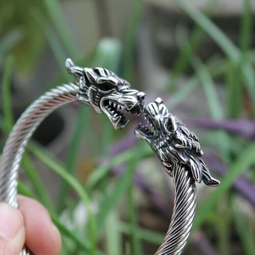 New 316L stainless steel bracelet Punk Viking armband Vikings WOLF bracelets & bangles Men bangle bracelet Nordic Europe