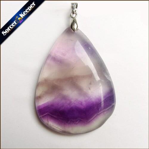 Wholesale Genuine Natural Rainbow Fluorite Crystal Stones Reiki Healing Women Necklaces Pendant Beads Jewelry Craft Making QS710