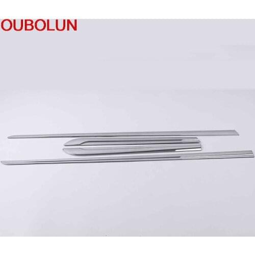 OUBOLUN For Hyundai Tucson 2019 Car Body Side Door Moulding Protector Decoration Cover Trim Exterior Accessories ABSChromeSliver