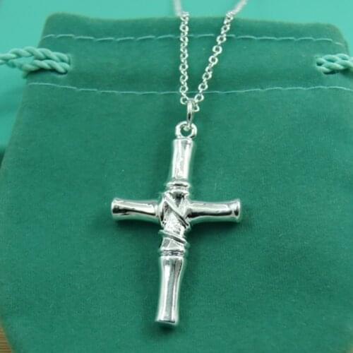 925 Silver Cross Pendant Necklace For Mens and Womens Necklaces Fashion Jewelry Christmas Gifts