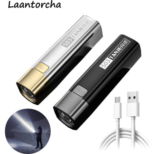 Mini Led flashlight Portable Waterproof Powerful flashlight ABS Body Rechargeable torch light 3 Switch Mode Flashlight for bicyc