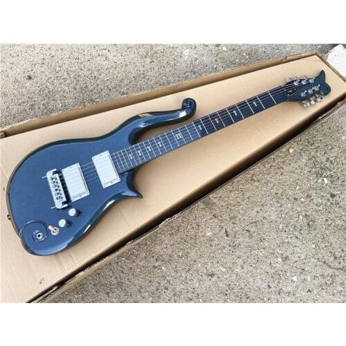 Prince cloud custom version of metal dark blue 6 string electric guitar closed pickup free shipping