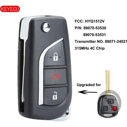 Keyecu Upgraded Flip Remote Key fob 3 Button 315MHZ With 4C Chip for Lexus ES300 IS300 GS300 FCC: HYQ1512V