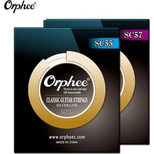 Orphee 6pcs/Set Imported Clear Nylon Core Silver Plated Wire Classical Guitar Strings Set Hard/Normal Tension 028-043/028-045