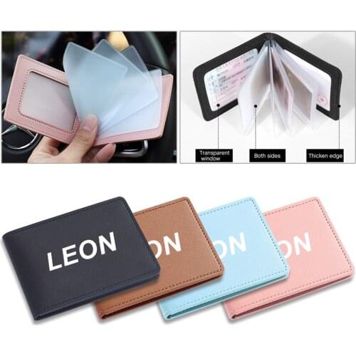 Super Slim Wallet PU Leather Mini Credit Card Wallet Driving License Card Holders Wallet for Seat Leon Car Styling