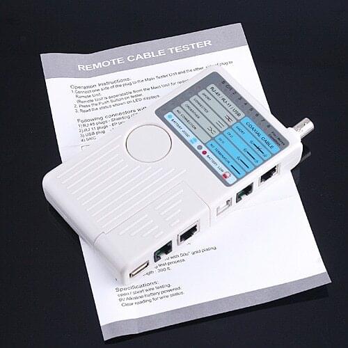 4-in-1 Remote RJ11 RJ45 USB BNC LAN Tester Network Cable Tester Meter for UTP STP LAN Cable Tester Device Machine