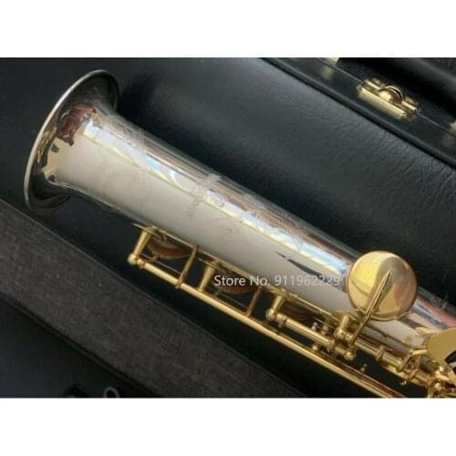 Japan Yanagisa S-9930 Soprano Saxophone Model Nickel Plated Body and Gold Key with Two necks & Leather case