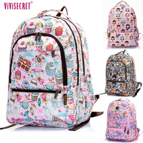 Women Child Waterproof Nylon 14 inch computer Laptop Backpack School bags for boys Girls teenerger Cute cartoon harajuku